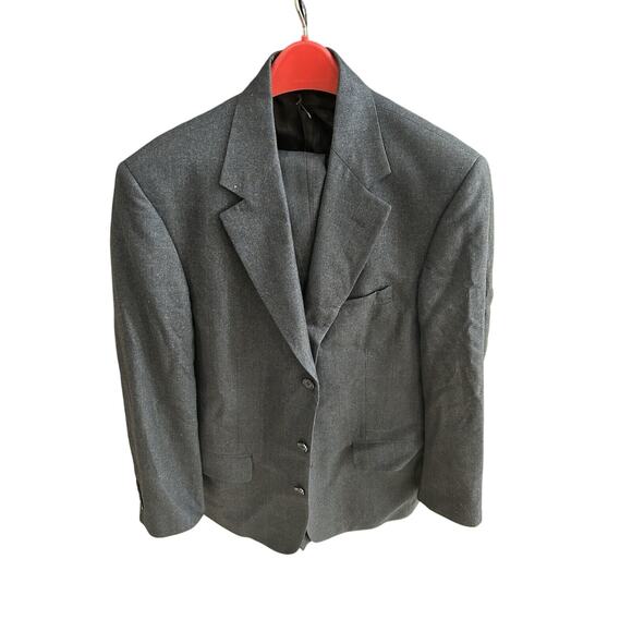 Brooks Brothers Men's Suit Size 40R Wool USA Window Pane Gray Pleated 34/30